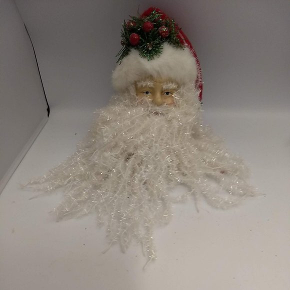 2 Christmas Santa Claus Face Head Ornament Tree Decoration Hanging Ornament - Picture 9 of 15